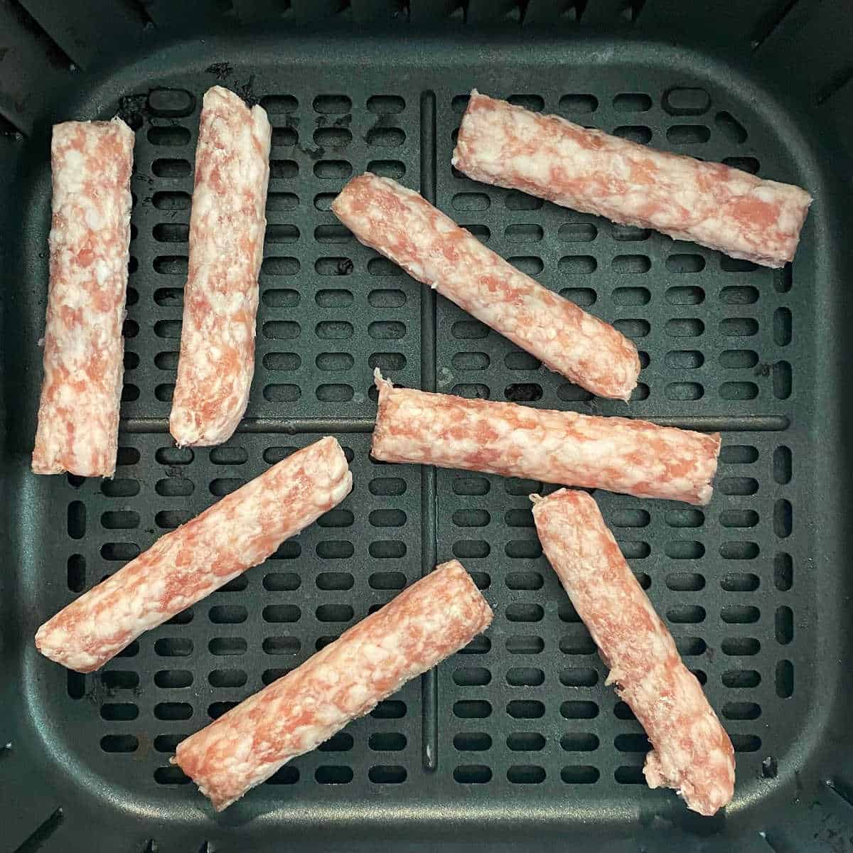 frozen breakfast sausage in air fryer basket